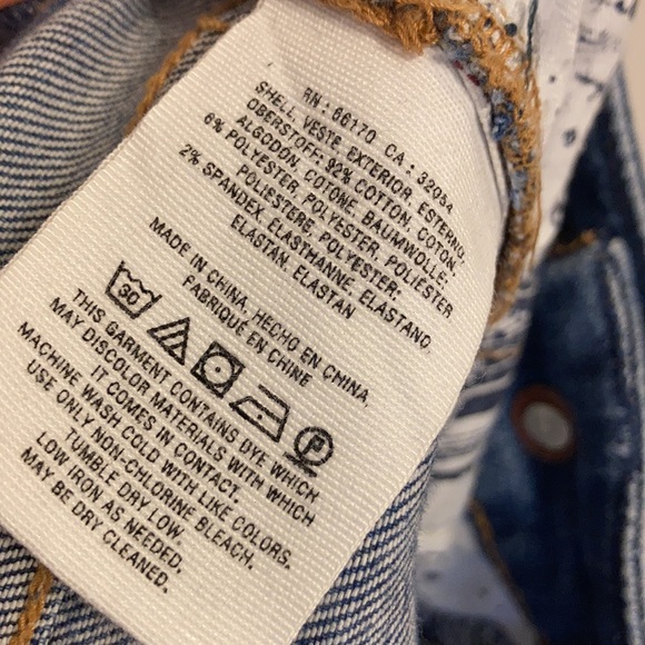 Pilcro Selvedge Slim Straight Blue Jeans Size 28 Distressed Light Stretch - Picture 13 of 14